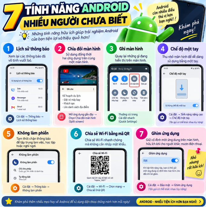 7 tính năng Android nhiều người chưa biết
