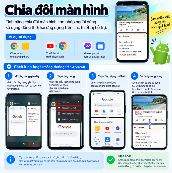 chia đôi màn hình android